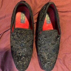 La Milano Elegant Black Velvet Men's Loafers